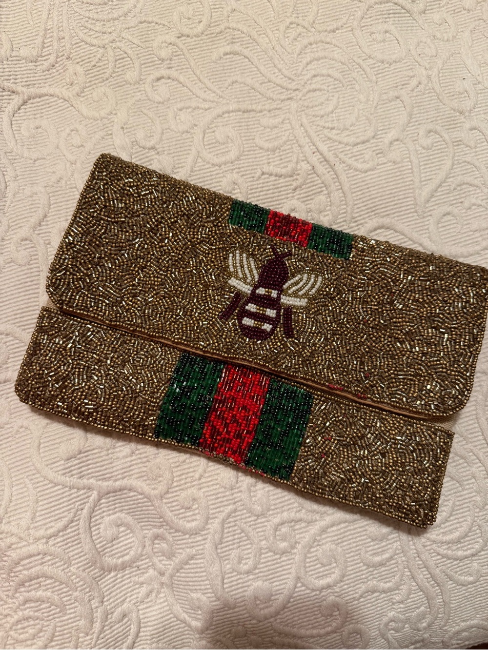 Full Beaded Clutch with Bee